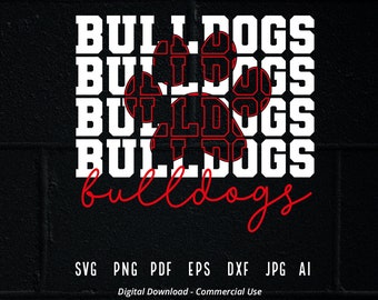 Stacked Bulldogs Paw SVG, Bulldogs Mascot svg, Bulldogs svg, Bulldogs Paw svg, Stacked Bulldogs svg, Bulldogs School Team svg,Bulldogs Cheer