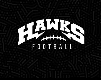Hawks Football SVG, Schule Spirit Design (Digitaler Download)