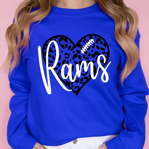 Leopard Heart Rams SVG, Football Team Mascot (digital Download) - Etsy