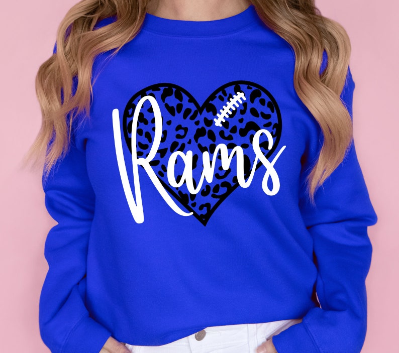Leopard Heart Rams SVG, Football Team Mascot (digital Download) - Etsy