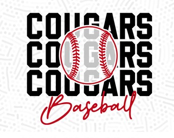 Cougars Baseball SVG, PNG, Design maglietta Cougar (download digitale)