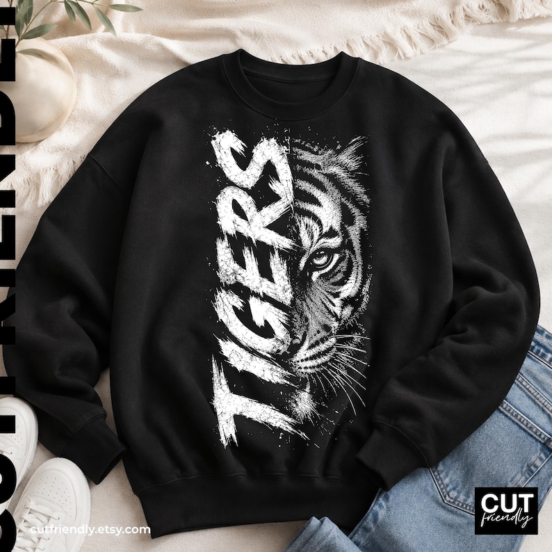 Game day Tigers mascot design for sports-themed sublimation printing