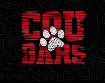 Cougars Paw SVG, School Team Spirit (Digital File)