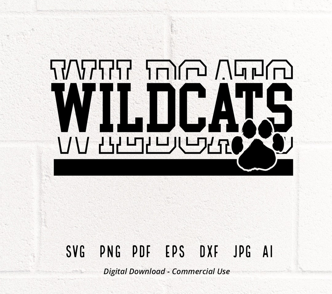 Wildcats SVG PNG, Wildcats Paw Svg, Wildcats Mascot Svg, Wildcats Cheer ...