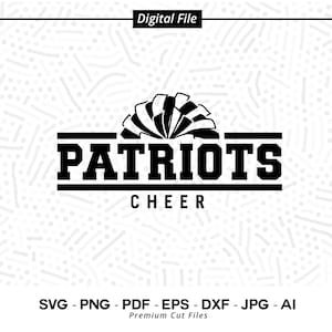 Patriots Cheer SVG PNG, Patriots Pom pom svg, Patriots, Cheer, Pom Pom Svg, Patriots Mascot svg, Patriots Shirt svg, School Spirit svg