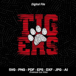 Tigers Paw SVG, Tigers Mascot svg, Tigers svg, Tigers Shirt svg, Tigers School Team svg, Tigers Cheer svg, Tigers Vibes svg, School Spirit