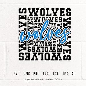 Wolves SVG PNG, Wolves Mascot svg, Wolves Cheer svg, Wolves Shirt svg, Wolves Sport svg, School Spirit svg, Wolves Mom svg,Wolves Typography