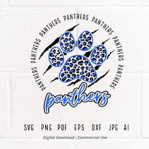 Panteras SVG PNG, Leopard Panthers Paw svg, Panthers Claw svg, Panthers Mascot svg, Panthers Cheer svg, Panthers Vibes, School Spirit svg