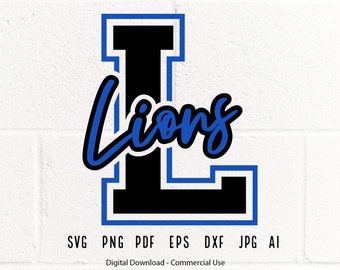Lions Mascot SVG, School Spirit Design (Digital Download)