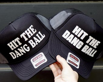 Hit The Dang Ball Trucker Hat, Boy Mom, Baseball Season, Baseball Mom, Otto Premium foam Trucker Hat