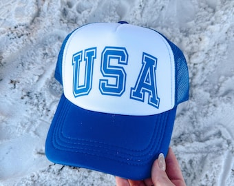 USA Trucker Hat, Summer Time, Beach Trip, Fourth of July, July Fourth, Independence Day, Otto Premium Foam Trucker Hat