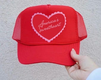 America&#39;s Sweetheart Trucker Hat, Summer Time, Beach Trip, Fourth of July, July Fourth, Independence Day, Otto Premium Foam Trucker Hat