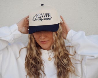 Heaven On My Mind Embroidered Two Tone Canvas Snapback Trucker hat