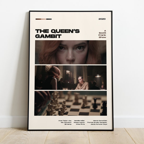 The Queens Gambit Tv Show Poster, Modern Movie Poster Print, The Queens Gambit Poster Wall Decor, DIGITAL FILES, Anya Taylor-Joy