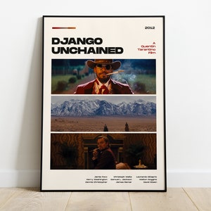 Django Unchained Film Poster, Moderne Film Poster Druck, Django Unchained Poster Wanddekoration, DIGITALE DATEIEN, Leonardo Dicaprio, Tarantino