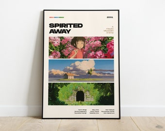 Spirited Away  Movie Poster, Modern Movie Poster Print, Spirited Away Poster Wall Decor, DIGITAL FILES,  Miyazaki