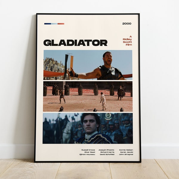 Gladiator Movie Poster, Modern Movie Poster Print, Gladiator Poster Wall Decor, DIGITAL FILES, Russel Crowe, Joaquin Phoenix