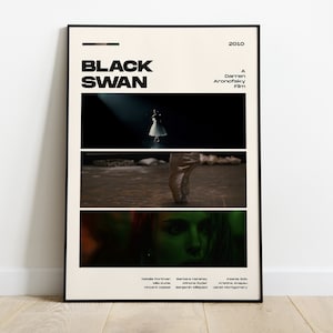 Black Swan Movie Poster, Modern Movie Poster Print, Black Swan Poster Wall Decor, DIGITAL FILES, Natalie Portman, Vincent Cassel