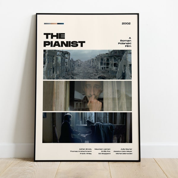 The Pianist Movie Poster, Modern Movie Poster Print, The Pianist Poster Wall Decor, DIGITAL FILES, Roman Polanski