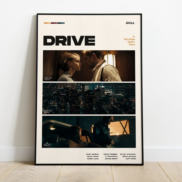 Drive Movie Poster, Modern Movie Poster Print, Drive Poster Wall Decor, DIGITAL FILES, Ryan Gosling, Nicolas Winding Refn