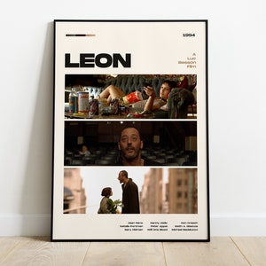 Leon Movie Poster, Modern Movie Poster Print, Leon Poster Wall Decor, DIGITAL FILES, Luc Besson, Jean Reno