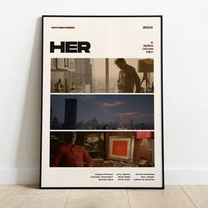 彼女の映画ポスター、現代の映画ポスタープリント、彼女のポスター壁装飾、デジタルファイル、ホアキン・フェニックス