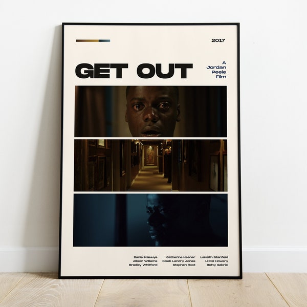 Get Out Movie Poster, Modern Movie Poster Print, Get Out Poster Wall Decor, DIGITAL FILES, Daniel Kaluuya, Jordan Peele