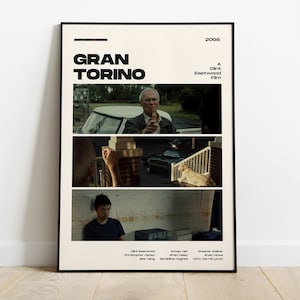 Pôster do filme Gran Torino, impressão moderna do pôster do filme, decoração da parede do pôster Gran Torino, ARQUIVOS DIGITAIS, Clint Eastwood