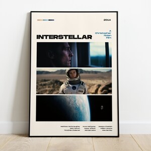 Póster de la película Interestelar, impresión moderna de póster de película, decoración de pared con póster de Interestelar, Christopher Nolan, McConaughey