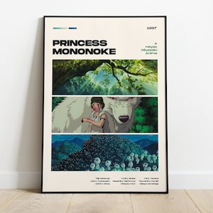 Póster de la película La princesa Mononoke, impresión moderna, póster de La princesa Mononoke para decoración de pared, Miyazaki