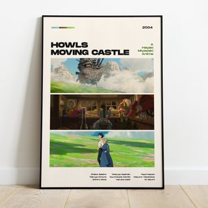 Howl's Moving Castle Movie Poster, Modern Movie Poster Print, Howl's Moving Castle Poster Wall Decor, DIGITAL FILES, Hayao Miyazaki, Ghibli