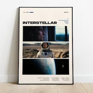 Interstellar Movie Poster, Modern Movie Poster Print, Interstellar Poster Wall Decor, DIGITAL FILES, Christopher Nolan, McConaughey