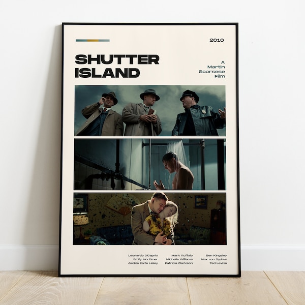 Shutter Island Movie Poster, Modern Movie Poster Print, Shutter Island Poster Wall Decor, DIGITAL FILES, Leonardo Dicaprio