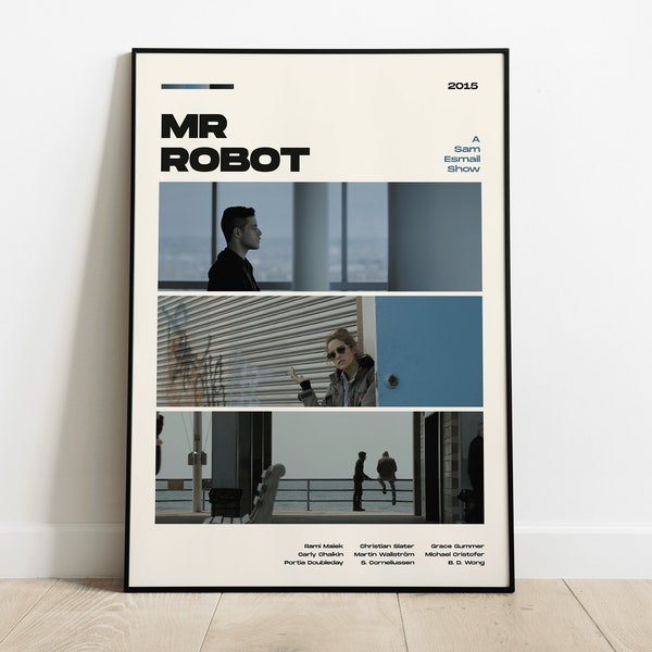 Mr Robot Tv Show Poster, Modern Movie Poster Print, Mr Robot Poster Wall Decor, DIGITAL FILES