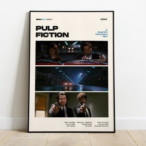 Pulp Fiction Movie Poster, Modern Movie Poster Print, Pulp Fiction Poster Wall Decor, DIGITAL FILES, John Travolta, Quentin Tarantino