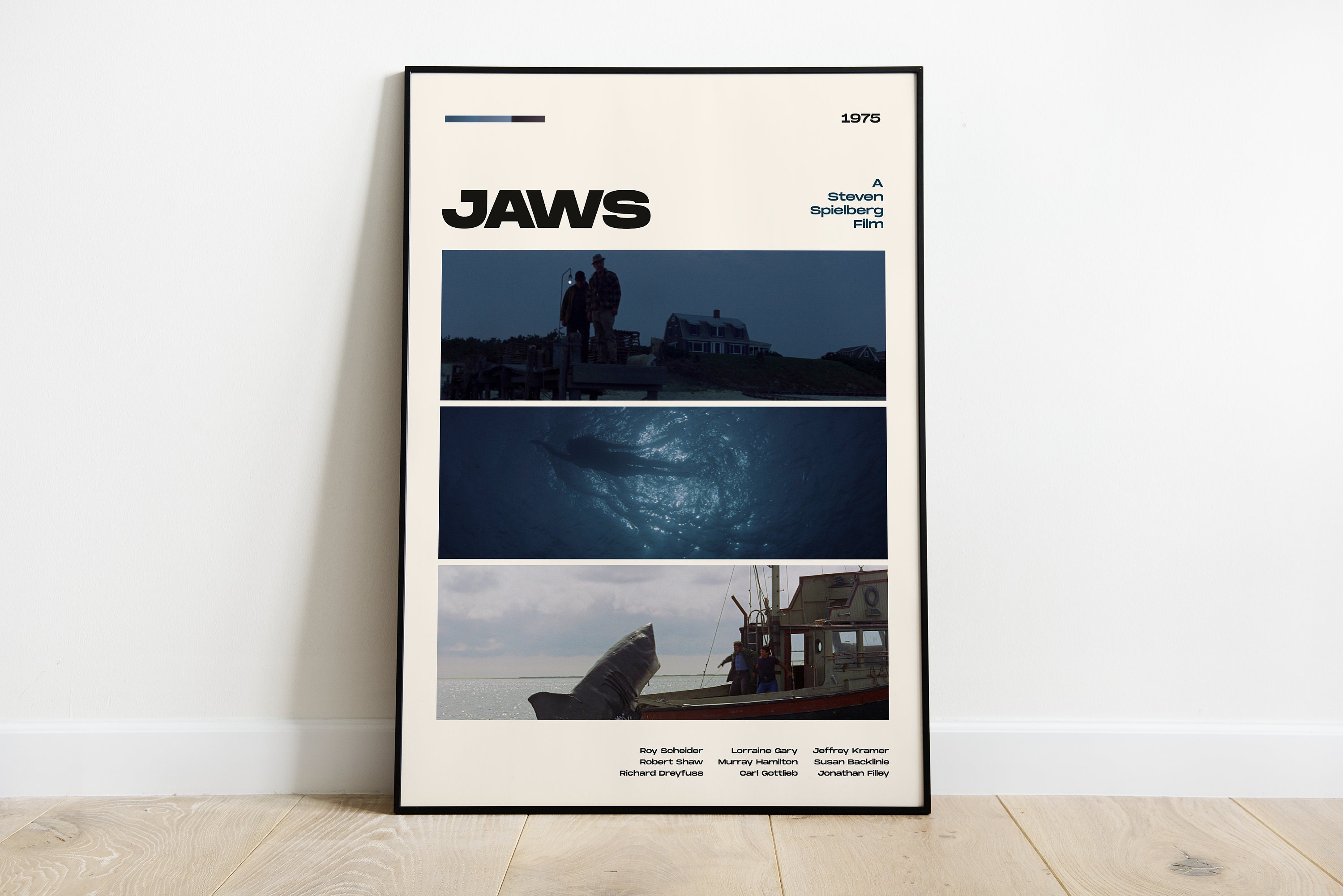 Jaws Movie Poster, Modern Movie Poster Print, Jaws Poster Wall Decor, DIGITAL FILES, Steven ...