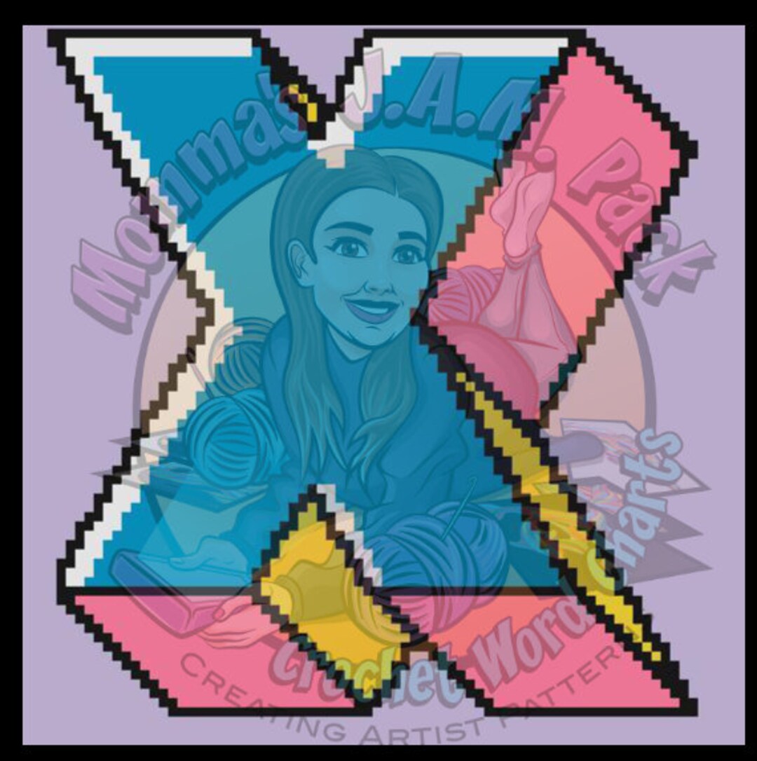 Momma's J.A.M. Pack Crochet Word Charts Neon Retro Totally 80's