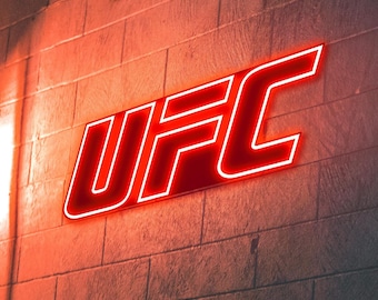 UFC LED Neon Sign: Bright Red MMA Decor for Fans of Combat Sports. Great for Man Caves, Living Rooms, or wherever you watch sports!
