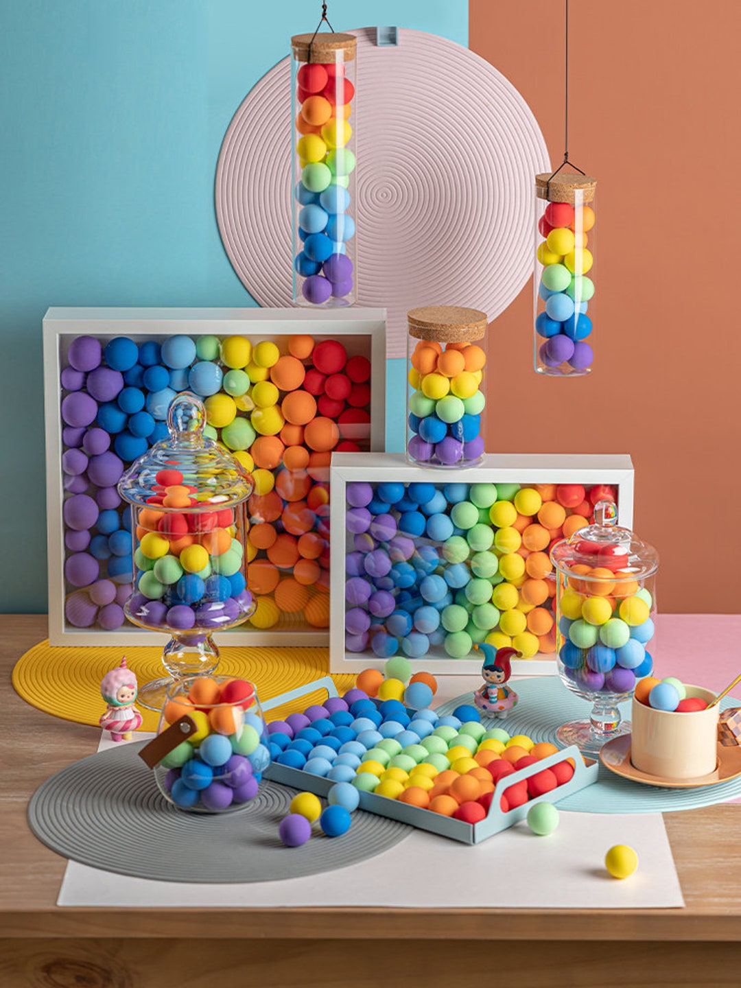 Medium 1.1 Rainbow Fake Gumballs Fake Foam Candy Balls Etsy