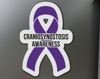 Craniosynostosis Awareness Ribbon Magnet, Purple Ribbon Car Fridge Magnet
