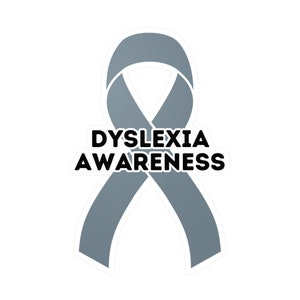 Dyslexia Awareness Ribbon Vinyl Decal, Silver Ribbon Car Sticker - Etsy