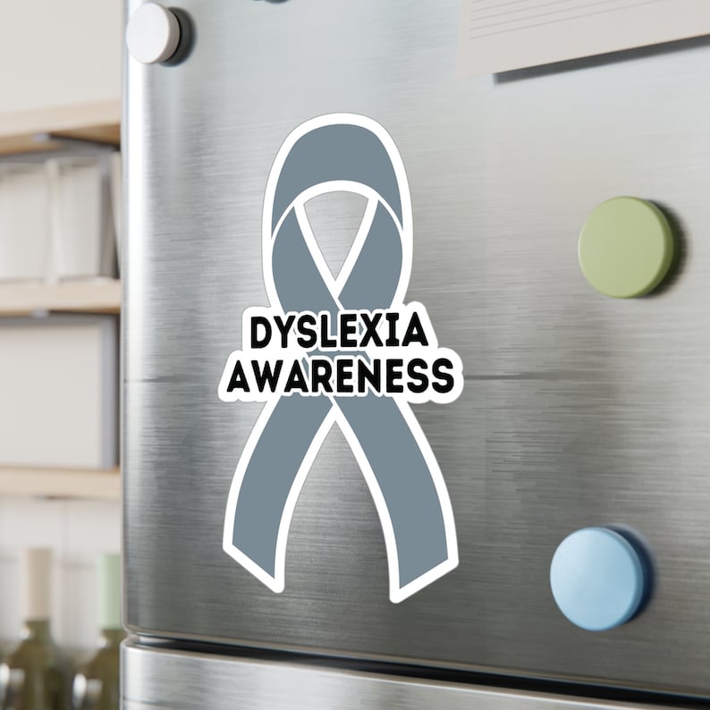 Dyslexia Awareness Ribbon Vinyl Decal, Silver Ribbon Car Sticker - Etsy