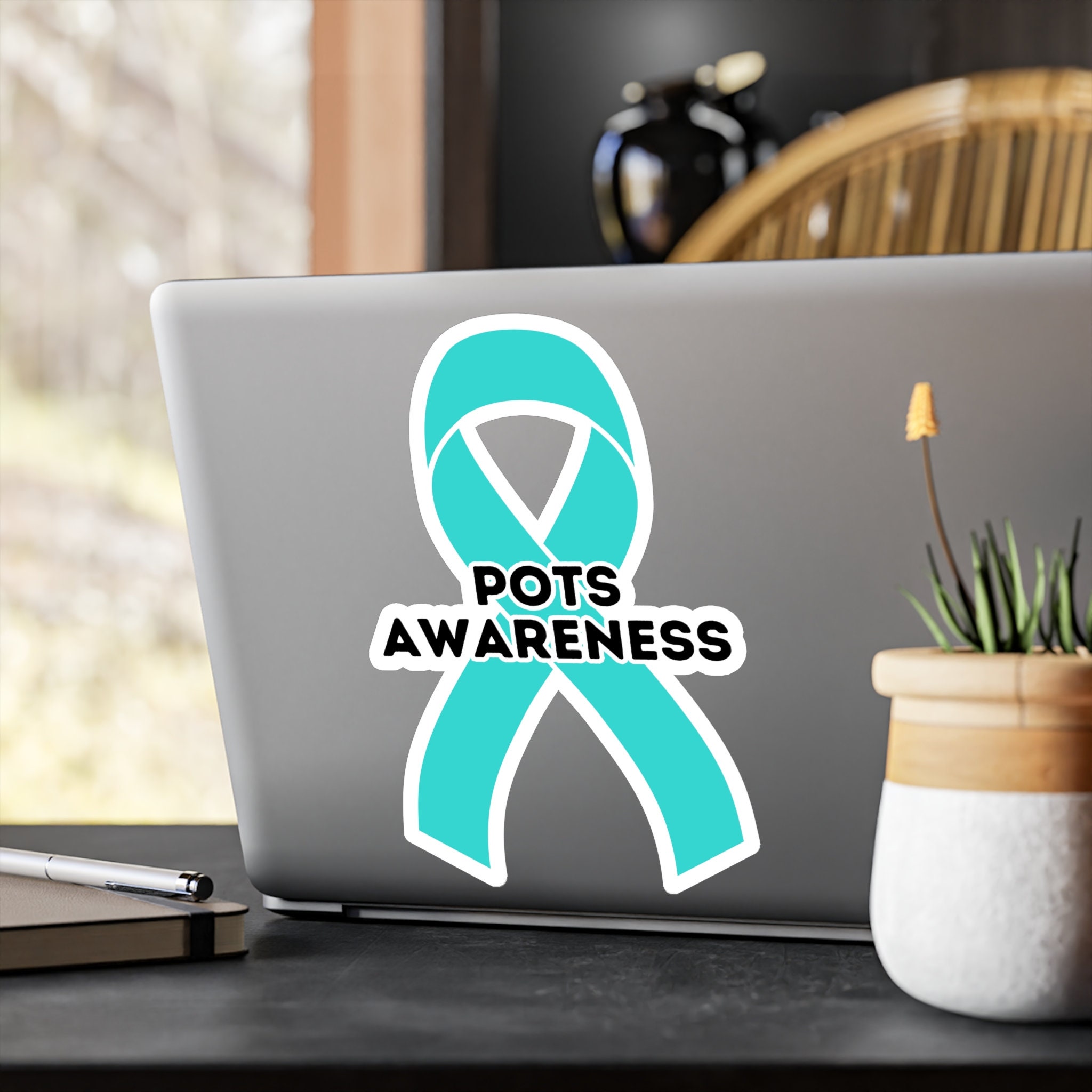 POTS Awareness Ribbon Vinyl Decal, Turquoise Awareness Ribbon, POTS ...