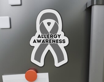 Allergy Awareness Ribbon Magnet, Gray Ribbon Car Magnet