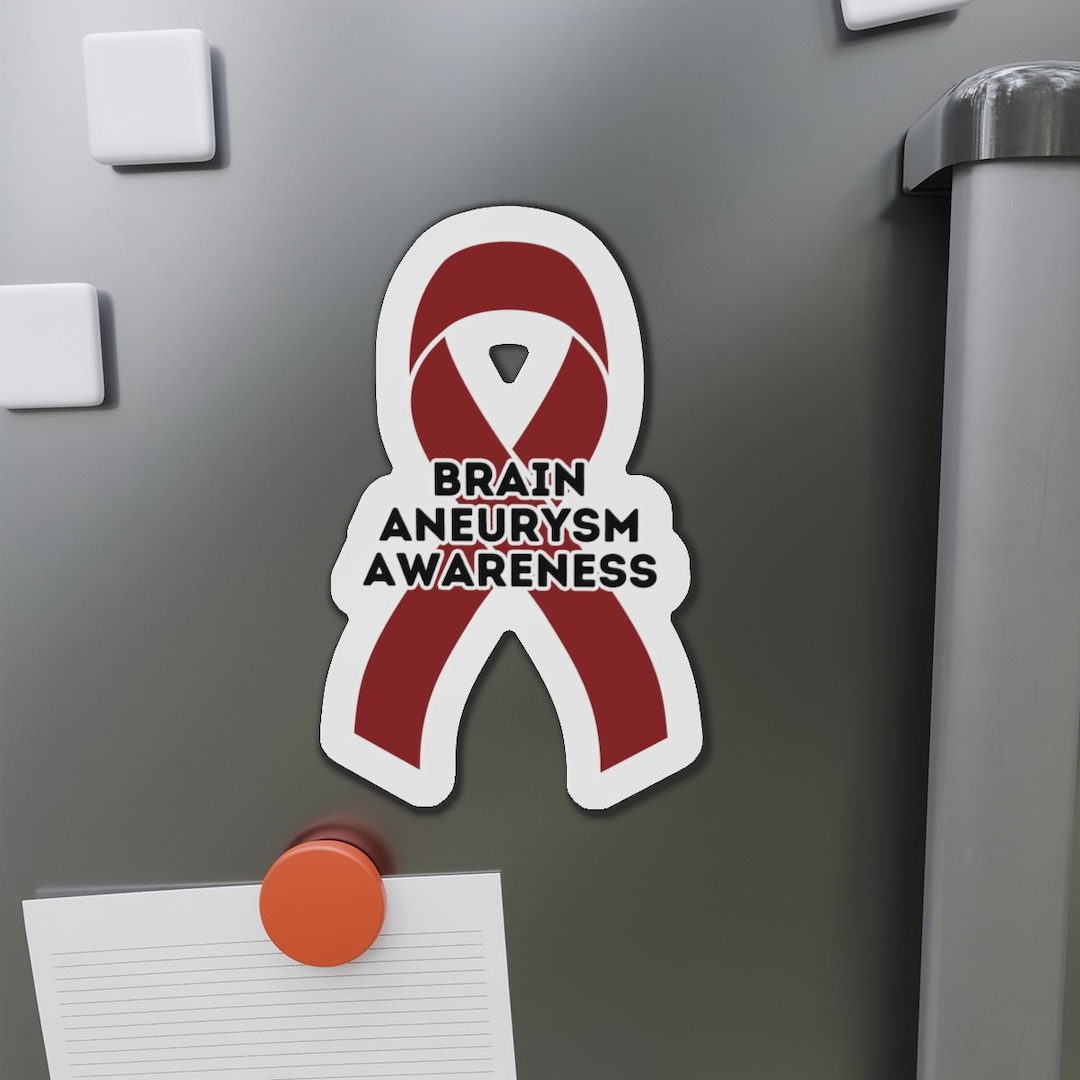 Brain Aneurysm Awareness Ribbon Magnet, Burgundy Ribbon Car Magnet - Etsy