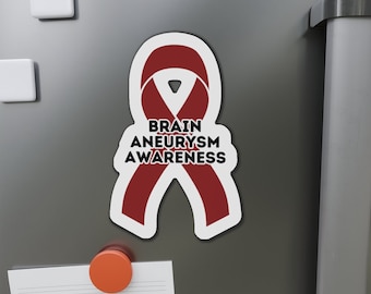 Brain Aneurysm Awareness Ribbon Magnet, Burgundy Ribbon Car Magnet