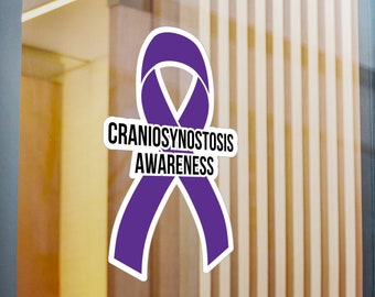Craniosynostosis Awareness Ribbon Vinyl Decal, Purple Ribbon Car Decal