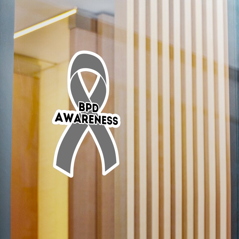 Bdp Ribbon Color BPD Gray Awareness Ribbon Vinyl Decal, Grey Awareness Ribbon, BPD ...