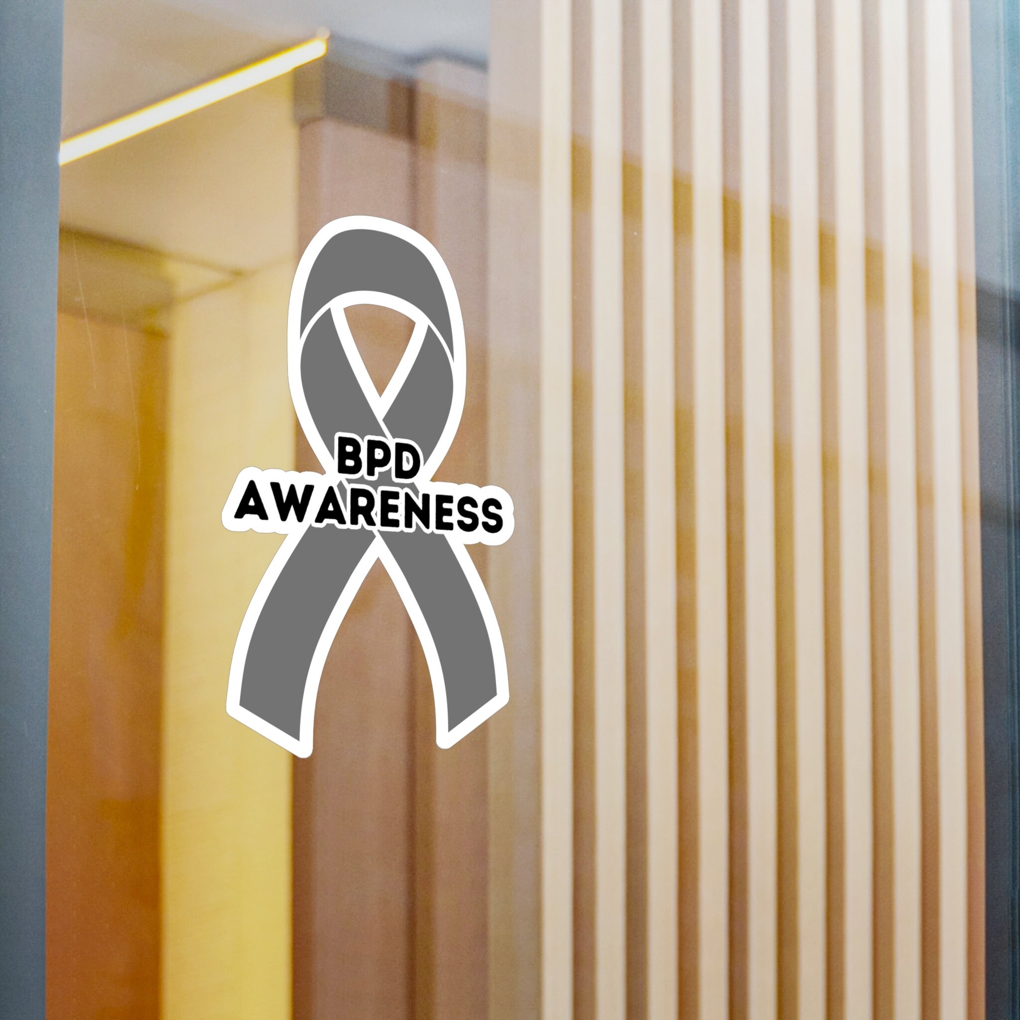 BPD Gray Awareness Ribbon Vinyl Decal, Grey Awareness Ribbon, BPD ...