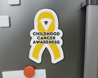 Childhood Cancer Awareness Ribbon Magnet, Gold Ribbon Car Magnet